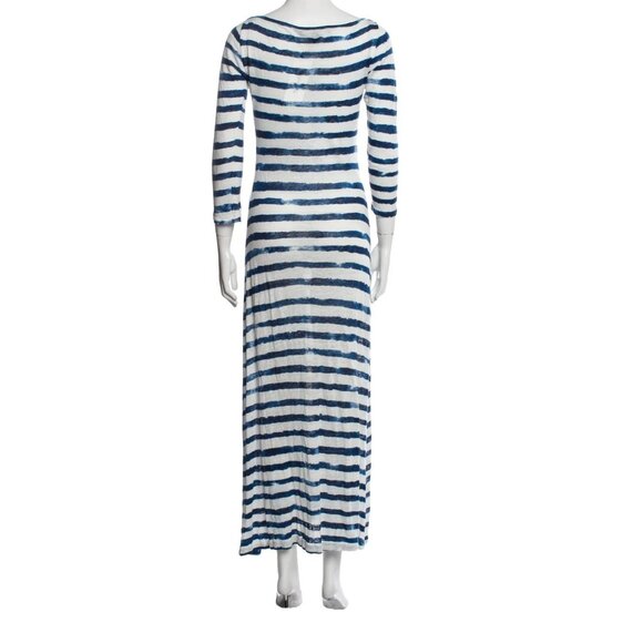 Ralph Lauren Black Label 100% Linen Paint Stroke Striped Maxi Dress - Picture 3 of 15
